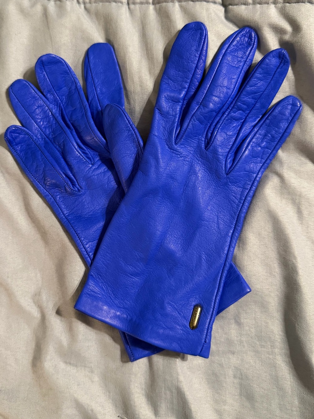 Sermoneta blue leather gloves